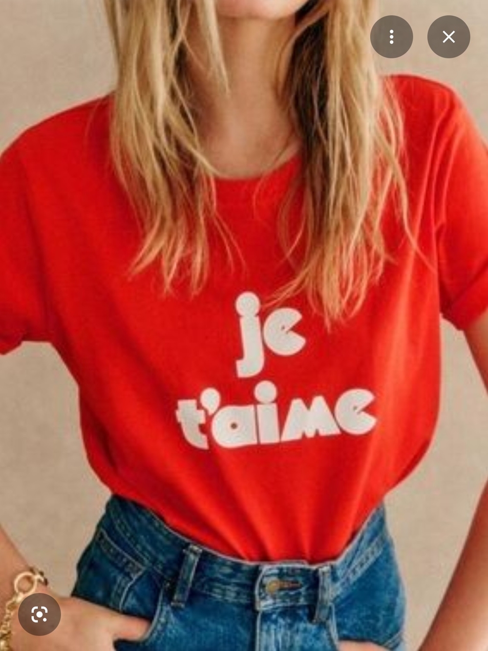 Sézane Je t'aime T-Shirt Graphic Tee Red Small